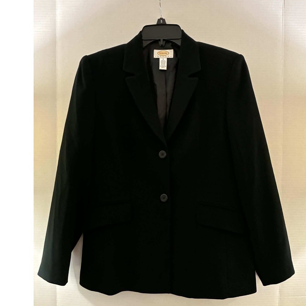 Talbots Blazer Womens 6P Black 2 Button Lined Petite Suit Jacket Career Preppy